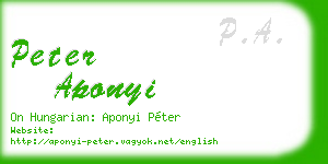 peter aponyi business card